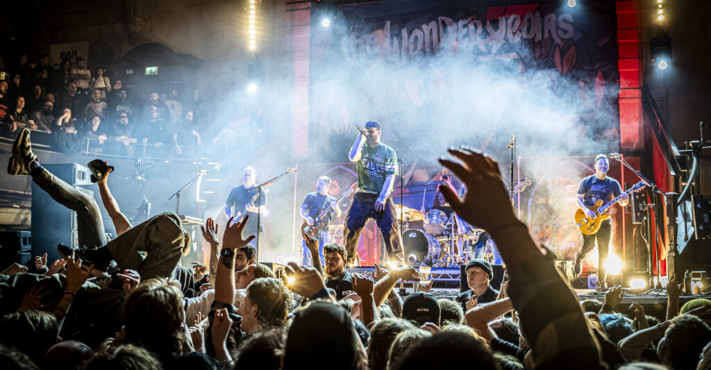 The Wonder Years singer performing with the band on stage
